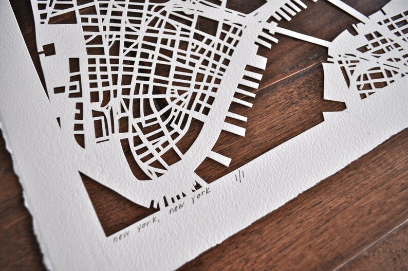 New York City Hand Cut Map Original, 22x30 image 3