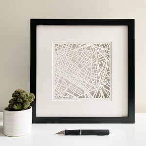 Paris, or Bordeaux, France Hand Cut Map Original Artwork image 4