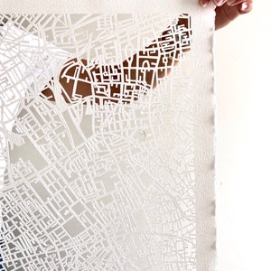 London Hand Cut Map Artwork, 22x30. image 2