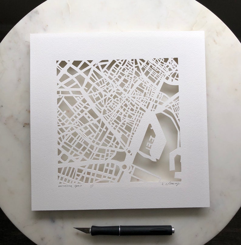 Studio KMO Custom Hand Cut Map, Original Artwork. 10x10. image 2