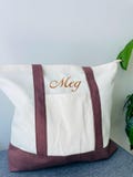 Personalized Embroidered Canvas Tote Bag: Bachelorette Party Favor,Bridesmaid Gift, Bride Gift, Travel Bag, Personalized Gift