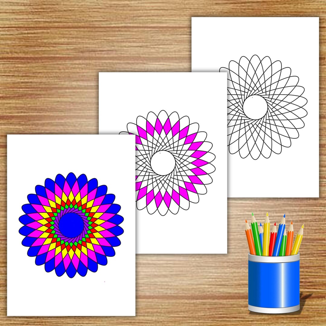 Coloring Pages Complex Geometric Drawings to Color That Help Adults and ...