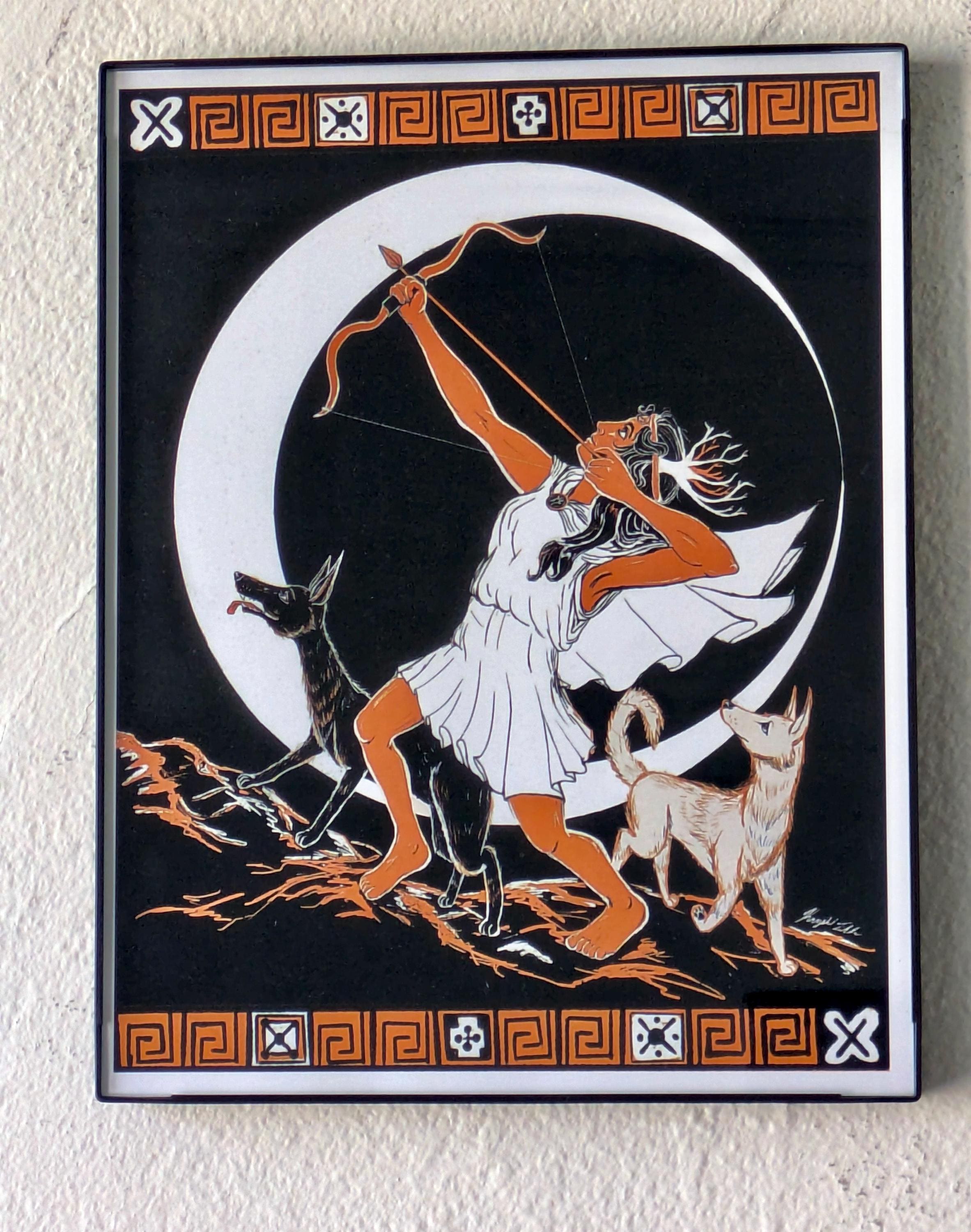 Artemis on the Hunt Art Print Greek Mythology Illustration - Etsy
