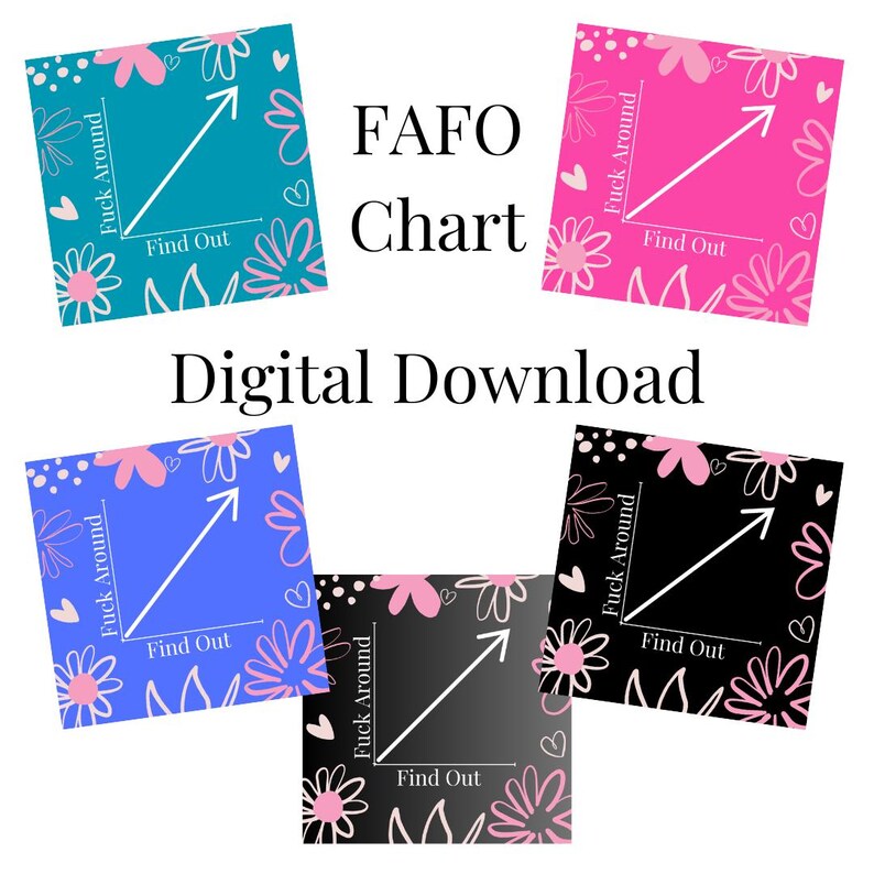 FAFO Digital Download FAFO Chart Funny Printable Wall Art in 5 Colors