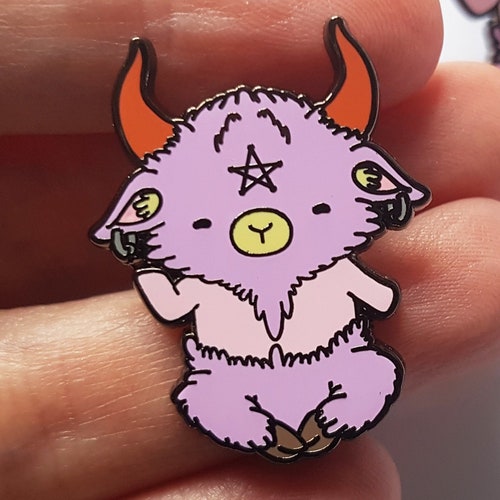 Cute Baphomet Enamel Pin Kawaii Baphomet Occult Lapel Pin | Etsy