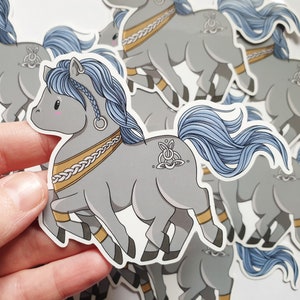 Sleipnir glossy vinyl sticker, cute norse mythology Viking design, pagan sticker, celtic horse waterproof sticker