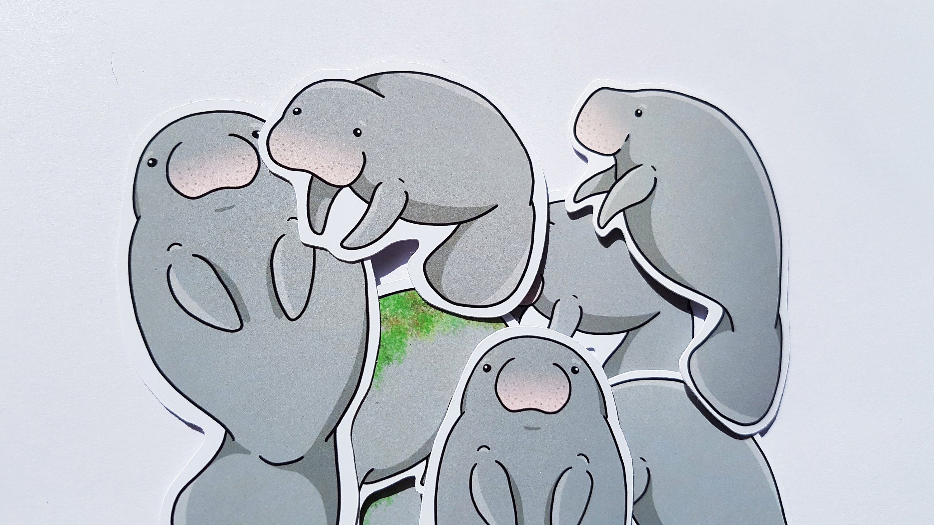 Manatee stickers cute sticker set planner stickers kawaii | Etsy