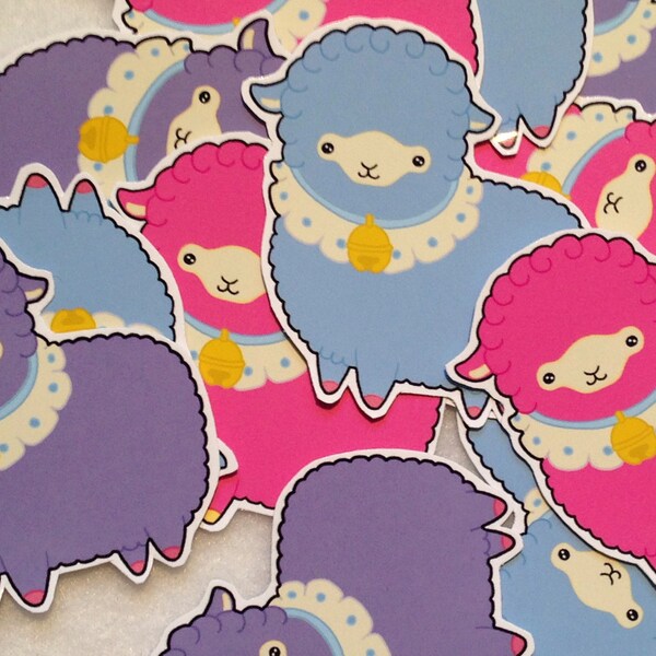 Alpaga autocollant ensemble, ensemble de douze, autocollants alpaga, Lama kawaii, kawaii autocollants, autocollants de planificateur, mail heureux, jolis autocollants, Lama mignon