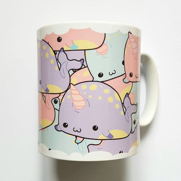 Tasse de narval, tasse mignonne, tasse de café mignonne, tasse de kawaii, narval mignon, cadeau de narval
