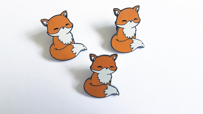 animal pin pastel goth cute fox fox badge kawaii pin cute lapel pin Enamel fox pin fox gift kawaii fox