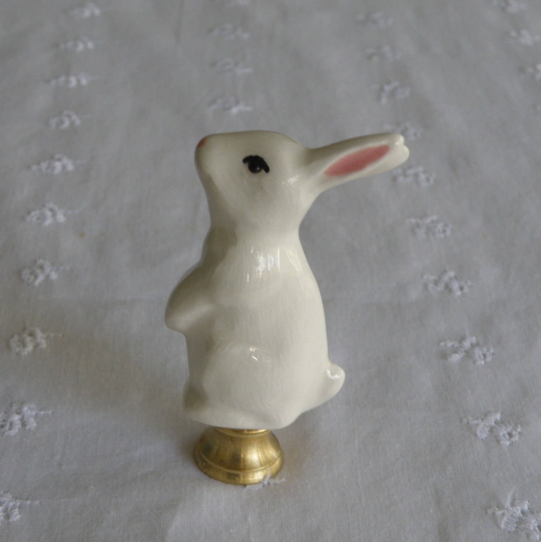 Bunny Rabbit Lamp Finial Ivory White Brass, Nickel or Bronze USA Etsy