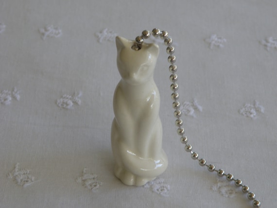 Tall Cat Ceiling Fan Light Pull Ivory White Black Or Gray Brass Bronze Or Nickel Chain Usa