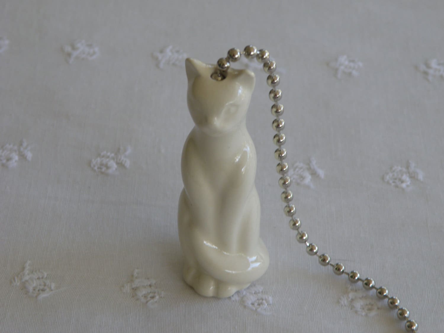 Tall Cat Ceiling Fan Light Pull Ivory White Black Or Gray Etsy