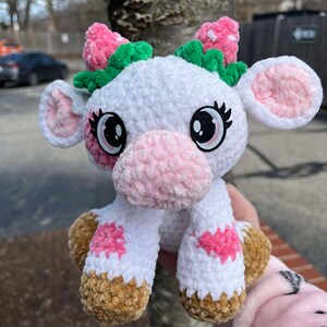 Crochet Strawberry Cow | Handmade Plush Cow | Amigurumi Animal Toy | Cute Crochet Gift | Cow Collectible