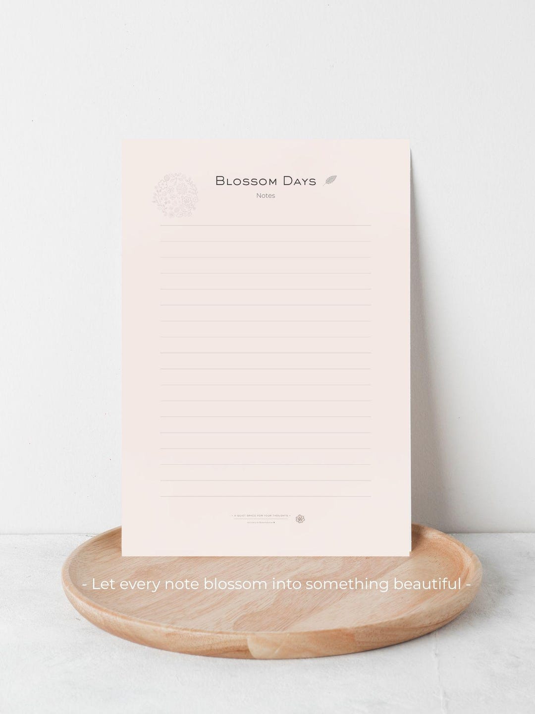 Blossom Days Notes | Minimal Soft Pink Daily Notes Page | Printable ...