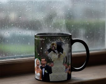 Monkey Crasher Ceramic Mug, Funny Wedding Coffee Cup
