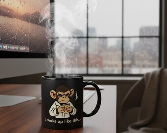 I Woke Up Like This mug, Black Ceramic Coffee Cup | 11oz 15oz