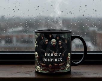 Monkey Vampires Mug | Gothic Halloween Coffee Cup