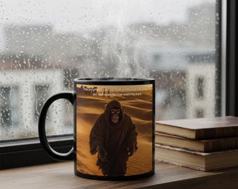 Monkey Wanderer Mug | Black Coffee Mug 11oz
