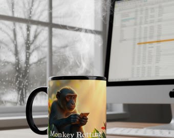 Monkey Rotting Mug | 11oz Black Coffee Cup