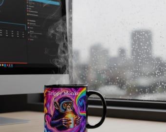 Trippy Monkey Mug | Psychedelic Monkey Coffee Cup, 11oz