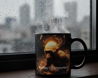 Monkey Enlightenment mug | 11oz Black Coffee Mug