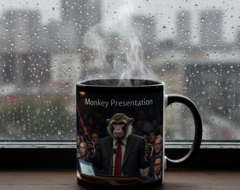 Monkey Presentation Mug | Humorous Business Coffee Cup