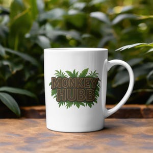Jungle Monkey Ceramic Mug: Tropical Wildlife Coffee Cup