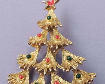 Vintage Christmas Tree Brooch Pin, Christmas Tree Jewelry, Holiday Jewelry, Holiday Tree Jewelry