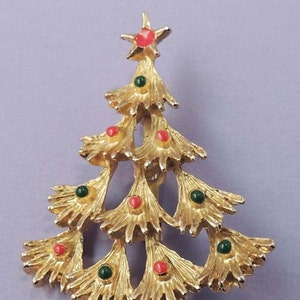 Vintage Christmas Tree Brooch Pin, Christmas Tree Jewelry, Holiday Jewelry, Holiday Tree Jewelry