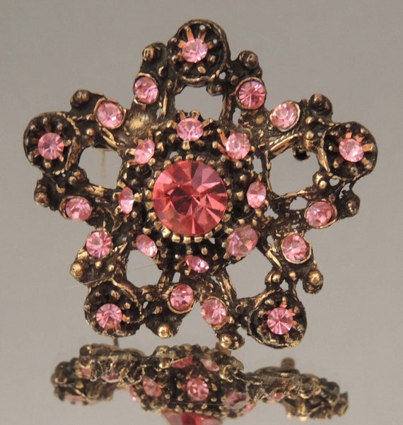 Vintage Pink Rhinestone Pin