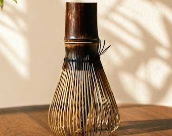 Handmade Dark Bamboo Matcha Whisk,Shin Chasen,Japanese Tea Ceremony Tool,Artisan Made,Green Tea,Matcha Gift For Her