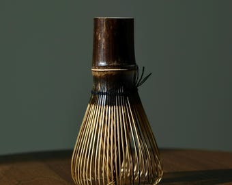 Handgemaakte donkere bamboe matchagarde, scheenbeenchasen, Japans theeceremoniegereedschap, ambachtelijk gemaakt, groene thee, matchacadeau voor haar