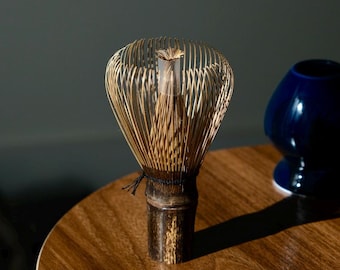 Purple Bamboo Matcha Whisk (Chasen) | Handmade Shin Chasen | 64-Prong | Tea Ceremony Tool | Gift for Matcha Lovers