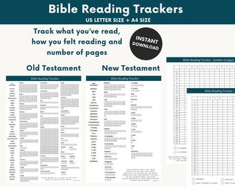 Bible Reading Tracker Printable: Daily Study, Books of the Bible (PDF)