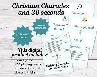 Bible Charades & 30 Seconds Game | Christian Printable (Digital Download)