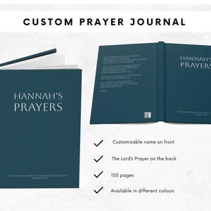 Prayer Journal Personalized Faith Journal Prayer Book Custom Bible Verse Journal Inspirational Gift for Her