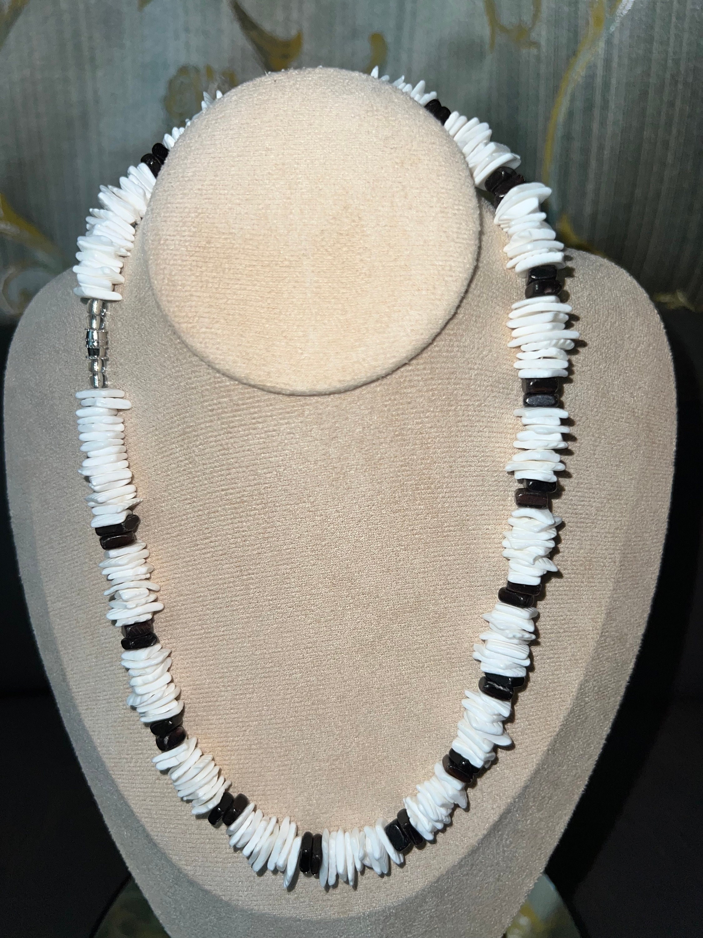 Native Treasure Good Karma White Rose Clam Chips Puka Shell Surfer