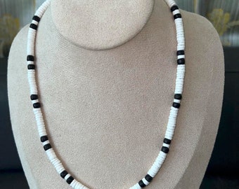 Philippines Puka Shell Necklace: White Clam & Coconut Beads