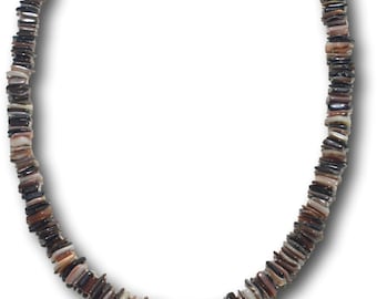 Philippines Mens and Womens Tropical Summer Beach Surfer Necklace, Mixed Brown Chips Puka Shell Necklace or Bracelet - 7&quot; to 30&quot;