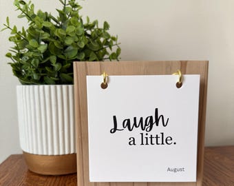 Monthly Perpetual Calendar, Wooden Block Calendar, Inspirational Desk Calendar, Affirmation Wood Home Decor, Housewarming Gift Ideas