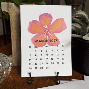 5x7 2027 Watercolor Flower Desk Calendar Card Refill Set