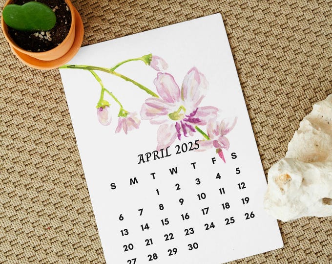 Ling Chang September Calendar Poster, Pink Azalea, Art Print, 2025