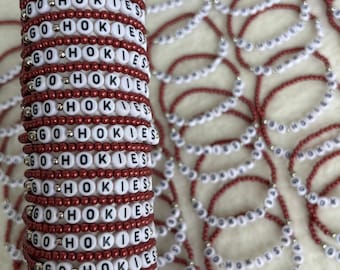 Personalized Beaded Team Bracelet: Custom Name, Number, or Word