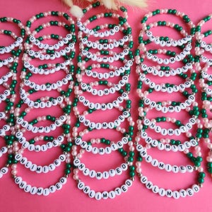 Pulsera de palabras personalizadas/Regalos de fiesta con temática musical Wicked ilimitados/Pulsera de cuentas Wicked - Elphaba-Glinda/Regalo de fiesta de cumpleaños Wicked