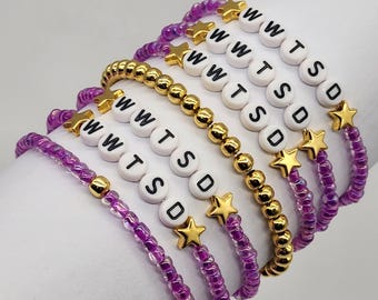 Taylor Inspired Friendship Bracelets: Purple Beaded Bulk Fundraising Favors