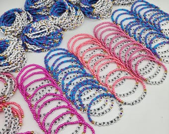Personalized Beaded Bracelets (affordable). Team Gift , Corporate Event ,Friendship Bracelet , Custom Word Bulk Order