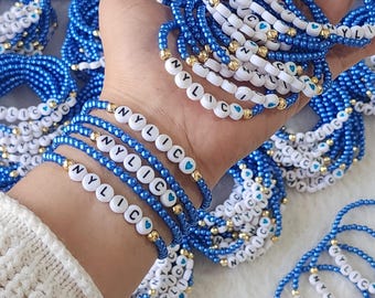Personalized Beaded Word Bracelet: Custom Name Friendship Jewelry