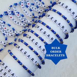 Customizable Team Number Bracelet: Acrylic Pearl, Gold or Silver Plated