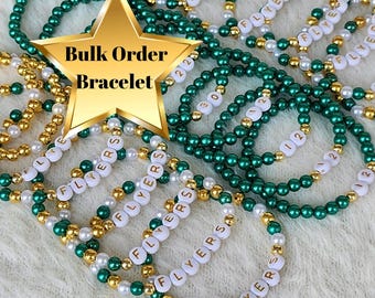 Bulk Order Sports Team Bracelets | Custom Flyers Beads | Game Day & Fundraiser Gifts